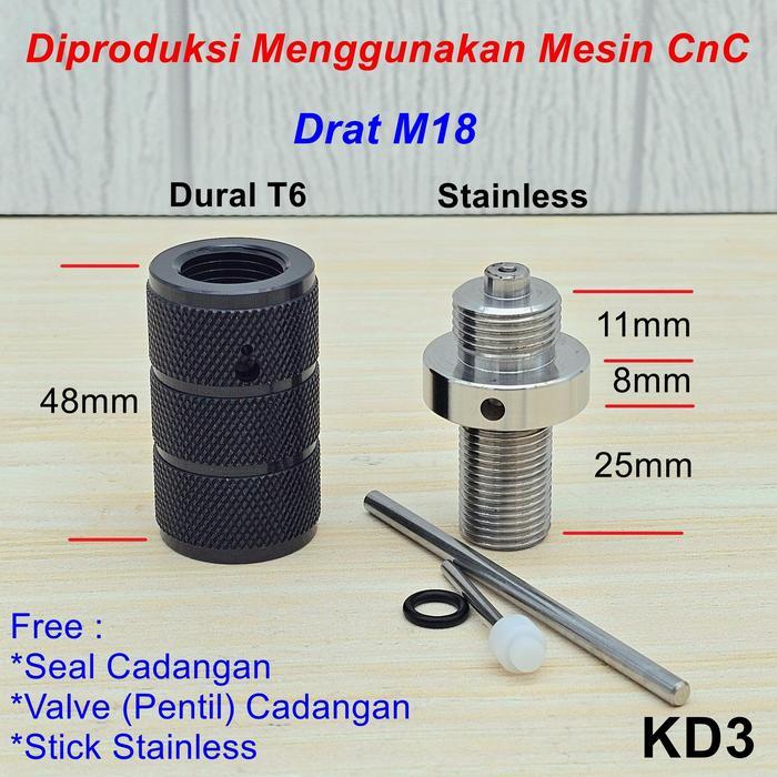 可管道 - KD3 Knock Down Dart M18 / เพ้นท์บอล pcp hpa ดําน้ําพินวาล์ว co2 ออกซิเจน air ถังดัดแปลง Knockd