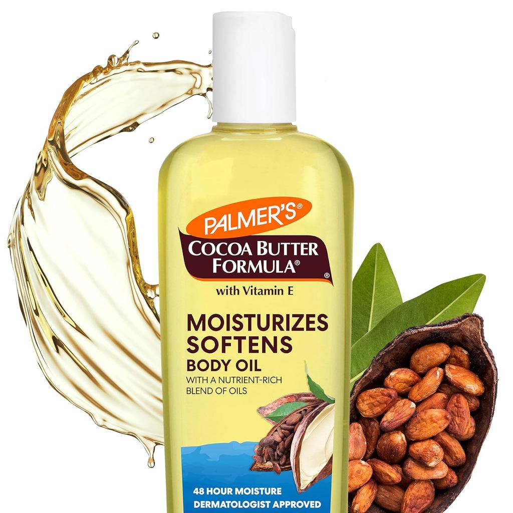 PalmersCocoaButterMoisturizingBodyOilwithVitaminE,RadiantGlowandHydration,Bath,BodyandShower,8.5Ounc