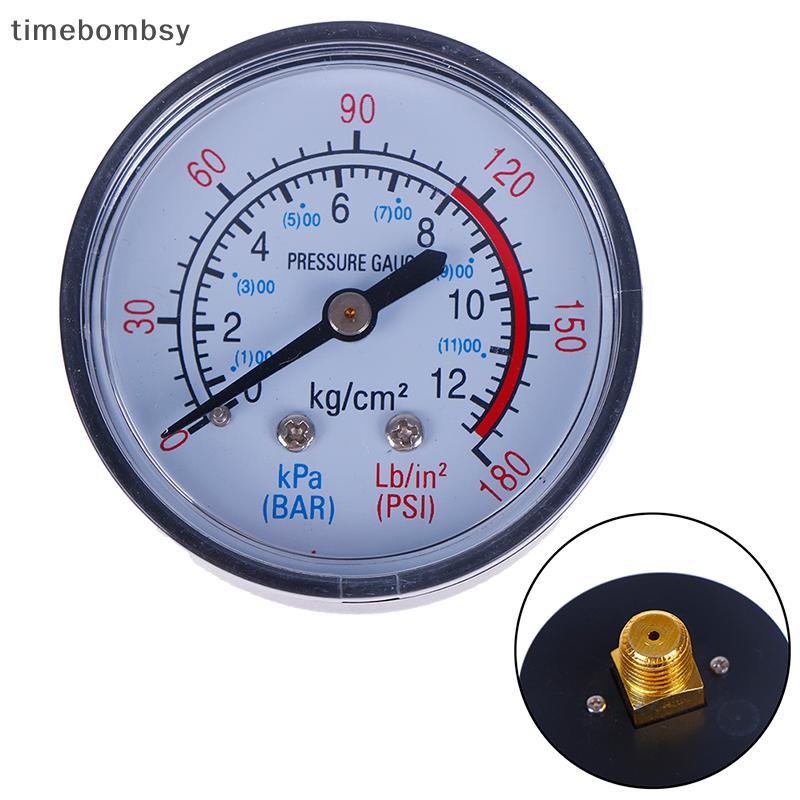 (time) เกจวัดความดันอากาศแบบบาร์ 13mm 1/4 bsp thread double scale for airpressor (TH)