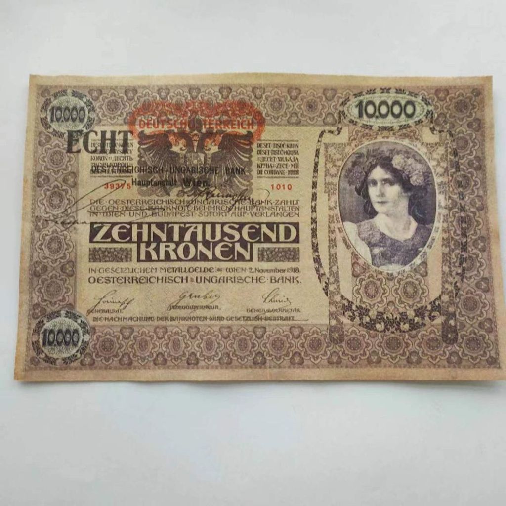 1918 ออสเตรียฮังการี 10,000 กรอน ธนบัตรเหรียญโบราณคอลเลกชันข้อเสนอพิเศษจัดส่งฟรี% ถาม260414