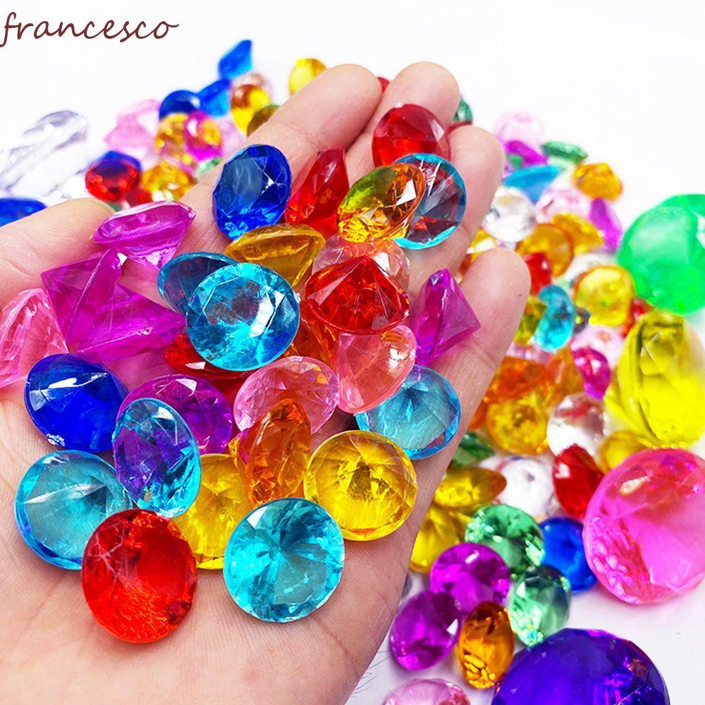 FRANCESCO Faux Diamond ของขวัญ 20 มม.100 ชิ้น Faceted ลูกปัดตกแต่งคริสตัล Multicolor อัญมณีงานแต่งงานของเล่นฟิลเลอร์