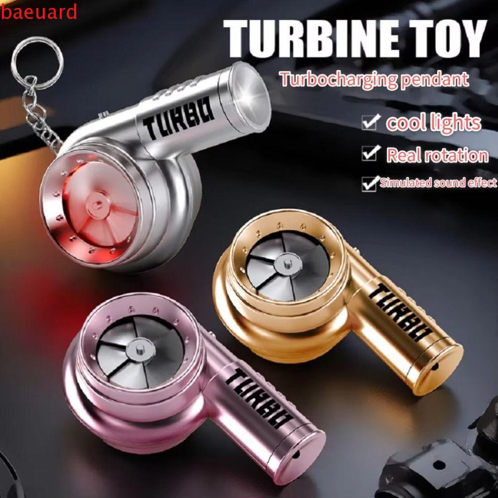 BAEUARD Turbo Key Chain,มีเสียงเรืองแสง Turbochargeing จี้,แฟชั่นพลาสติก Spinning Car Keyring จําลอง Turbo ของเล่น Christma ของขวัญ