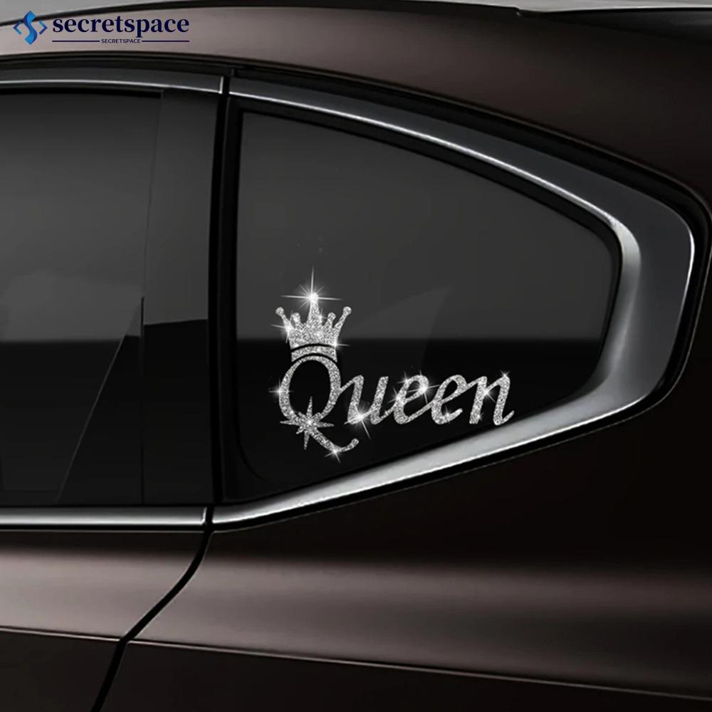 SECRETSPACE สติกเกอร์รถประกายทรายสะท้อนแสงDecal Crown Queenผีเสื้อดอกไม้Roseรถตกแต่งสติกเกอร์K2Y9