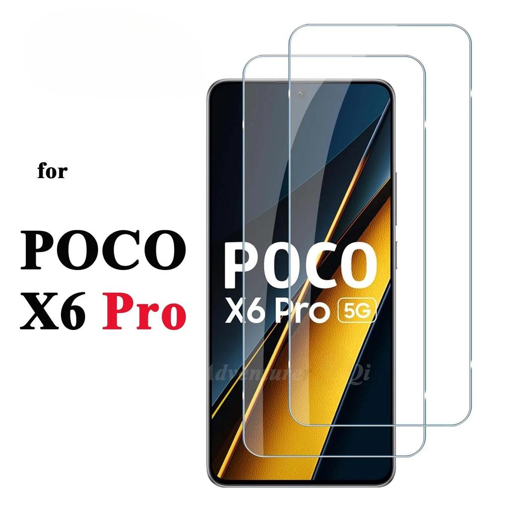 2 ชิ้นป้องกันหน้าจอเหมาะสําหรับ Xiaomi POCO X6 Pro XIAOMI กระจกนิรภัยอลูมิเนียมสูง 9H HD Clear โปร่ง