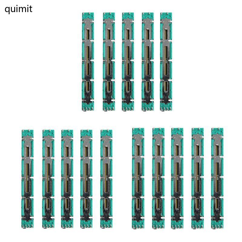 QUIM 5 ชิ้นศาสตราจารย์ Potentiometer A10K A20K A50K Original Duplex Potentiometer Mixer Fader 75 มม.