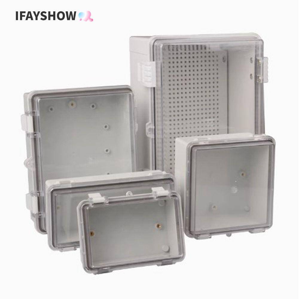 IFAYSHOW กล่องแยกไฟฟ้า, สีขาวกันน้ํากลางแจ้งปิดผนึกสวิตช์พาวเวอร์, ตู้พร้อมกล่องกระจาย IP67 พลาสติก Hasp