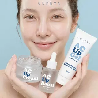OUKEYA AC UP SET สำหรับผิวที่เป็นสิวง่าย ครบ 3 ขั้นตอน ทำความสะอาด บำรุง และเติมความชุ่มชื้น ช่วยให้ผิวดูสะอาด
