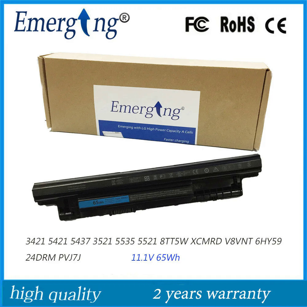 11.1V MR90Y แบตเตอรี่แล็ปท็อปสำหรับ Dell 3421 5421 5437 3521 5535 5521 8TT5W XCMRD V8VNT 6HY59 65Wh