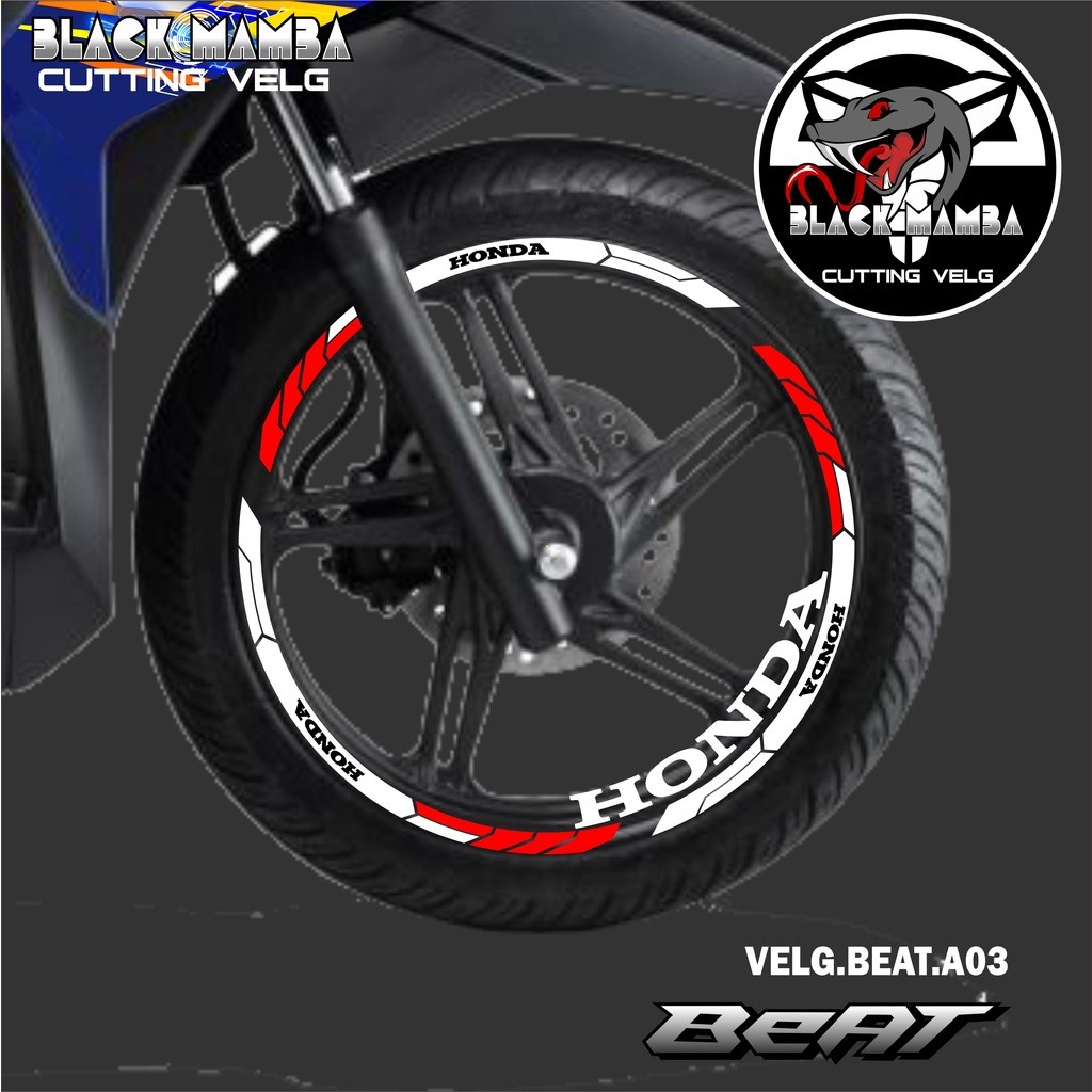 BEAT RIM CUTTING STICKER - HONDA BEAT A03 TIRE/RIM VARIATION LIST STICKER