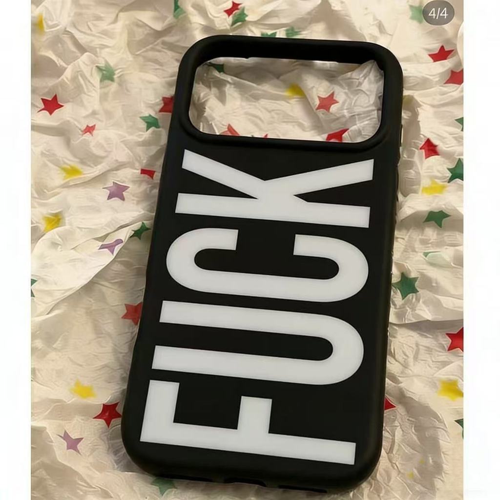 อังกฤษ FUCK เหมาะสําหรับ Apple 17promax เคสโทรศัพท์ iPhone16/15/14/13 กันกระแทก 12/11 ป้องกัน