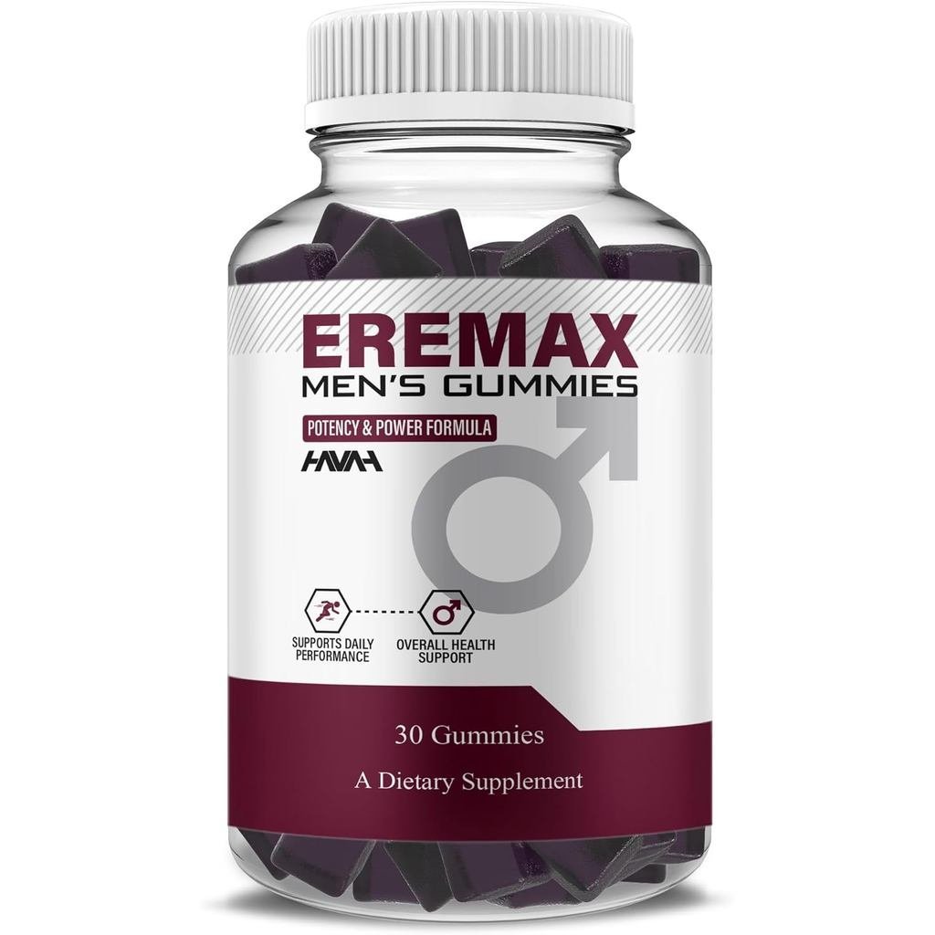 Havah Eremax Advanced Performance Gummies, Eremax Overall Health และอาหารเสริมสูตรประสิทธิภาพจากธรรมชาติทุกวัน, Eremax Maximum Support (1 แพ็ค - 30 Gummies)