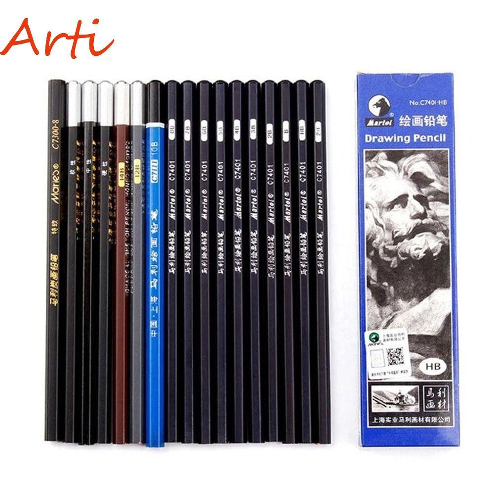 ARTI 12 ชิ้นดินสอดินสอสีดํา 12 ชิ้น/กล่อง 3B 4B 5B 6B 7B 8B 10B 12B 14B Hard Charcoal 2B ดินสอ
