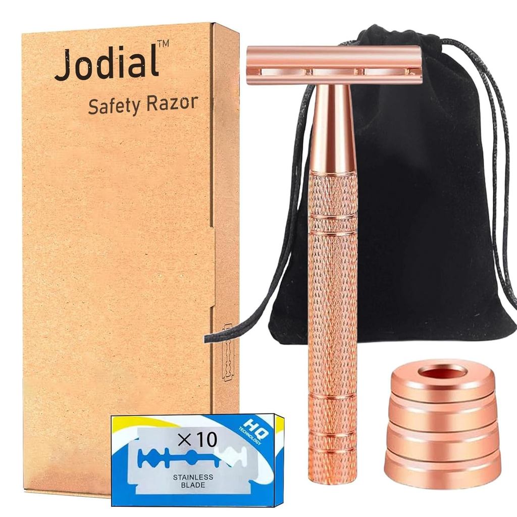 Jodial Safety Edge Razor Women พร้อม 10 Double Edge Safety Razor Blades, Jodial Razor Double Edge Ra