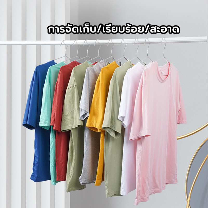 ไม้แขวนเสื้อสแตนเลส 10 ชิ้น หนา 3/4มม ยาว 40/45ซม รูปที่ 5