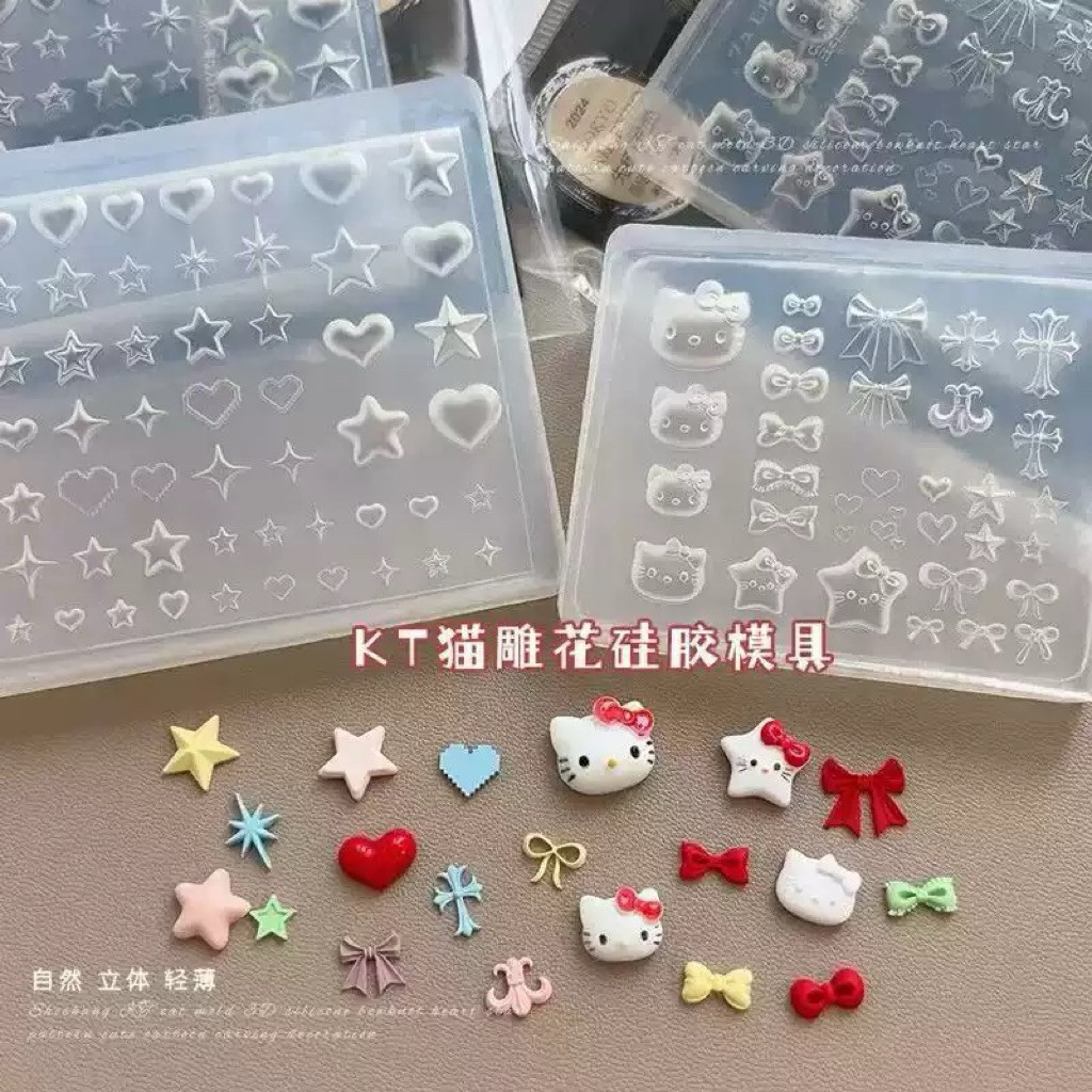 บล็อกซิลิโคน บล็อกทะเล ติตตี้ แม่พิมพ์ซิลิโคน DIY สำหรับตกแต่งเล็บ
