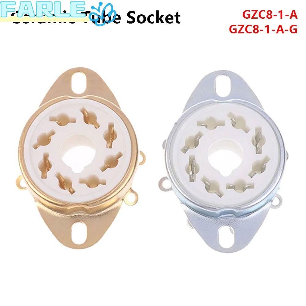 FARL 1 ชิ้นฐานวาล์ว, PCB Mount 8Pin K8A ซ็อกเก็ตหลอดเซรามิค, Octal DIY ดีบุก-Plated GZC8-1-A GZC8-1-