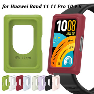 Anti Gores เคสซิลิโคนสําหรับ Huawei Band 11 11 Pro ยางนุ่มป้องกันหน้าจอฝาครอบ Hollow กันชนอุปกรณ์เสริมสําหรับ Smartwatch Huawei Band 8 9 10 NFC
