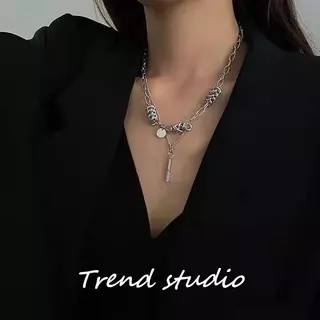 สร้อยคอสองชั้น สร้อยคอแบบคล้องคอสไตล์ฮิปฮอปสำหรับสาวฮอตในฤดูร้อน พร้อมส่งจากไทย