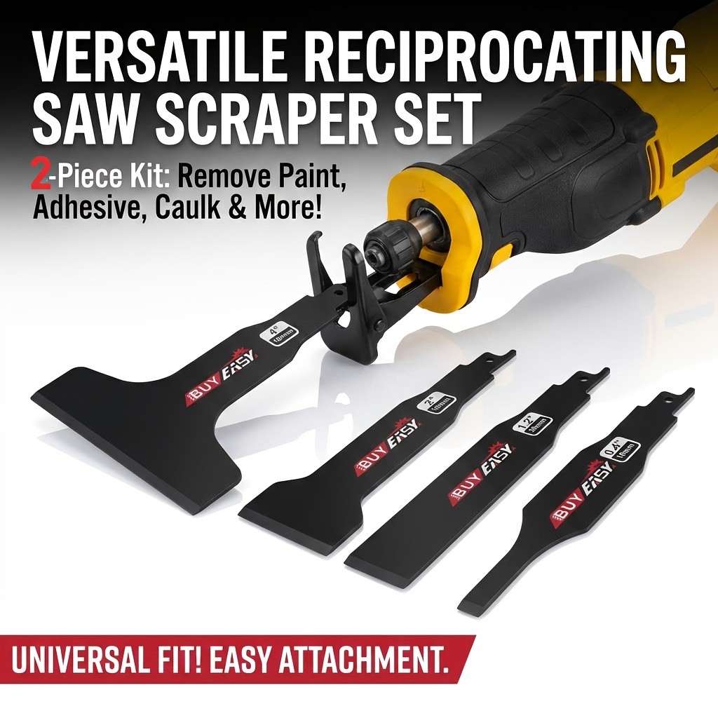 ชุดใบมีดขูดเลื่อยลูกสูบ, Universal Fit Heavy-Duty Sabre Saw สิ่งที่แนบมาสําหรับการถอดกาวพื้น, สี, สนิม, กาว, ยาแนว & Wall Plaster
