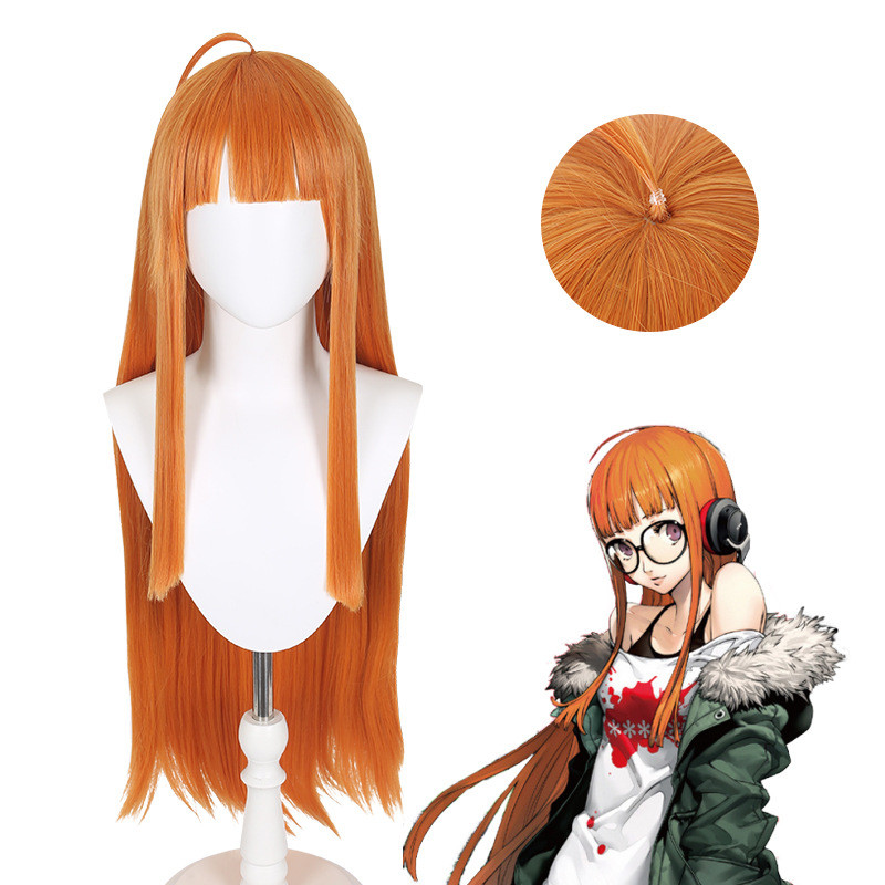 วิกผมสีส้มยาว persona 5 sakura futaba ทรงผมตรง