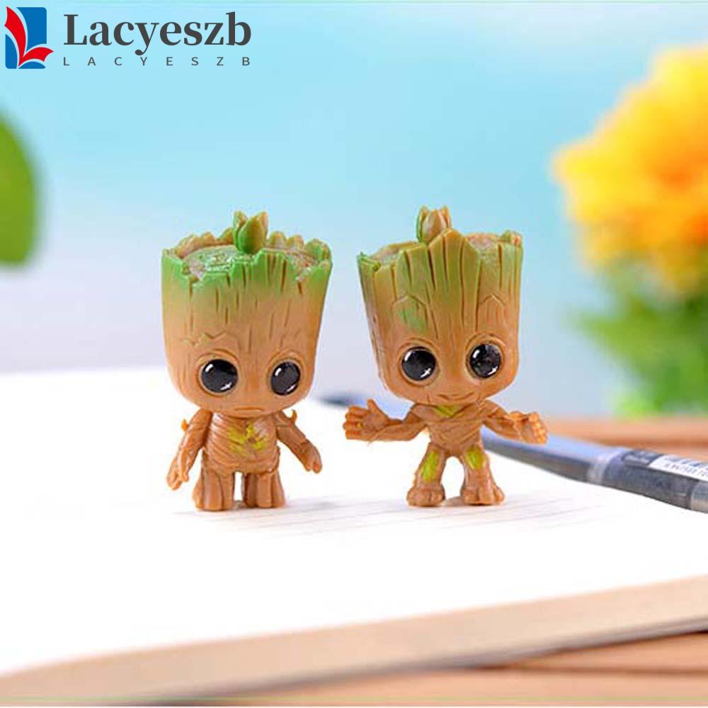 LACYESZB Groot รูปสําหรับเด็กสําหรับของขวัญอุปกรณ์ตกแต่งภายในตุ๊กตา Avengers Mini Groot Action Figur