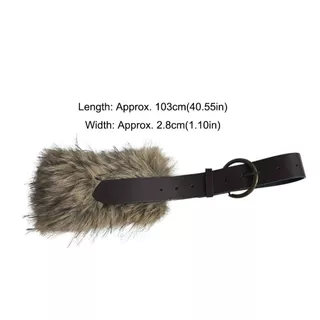 CODBLOOMZO Plush Furry Splicing Belt, การออกแบบอินเทรนด์ Y2K เข็มขัดขน Faux, Vintage All-match Punk เข็มขัดเอวผู้หญิงแฟชั่น