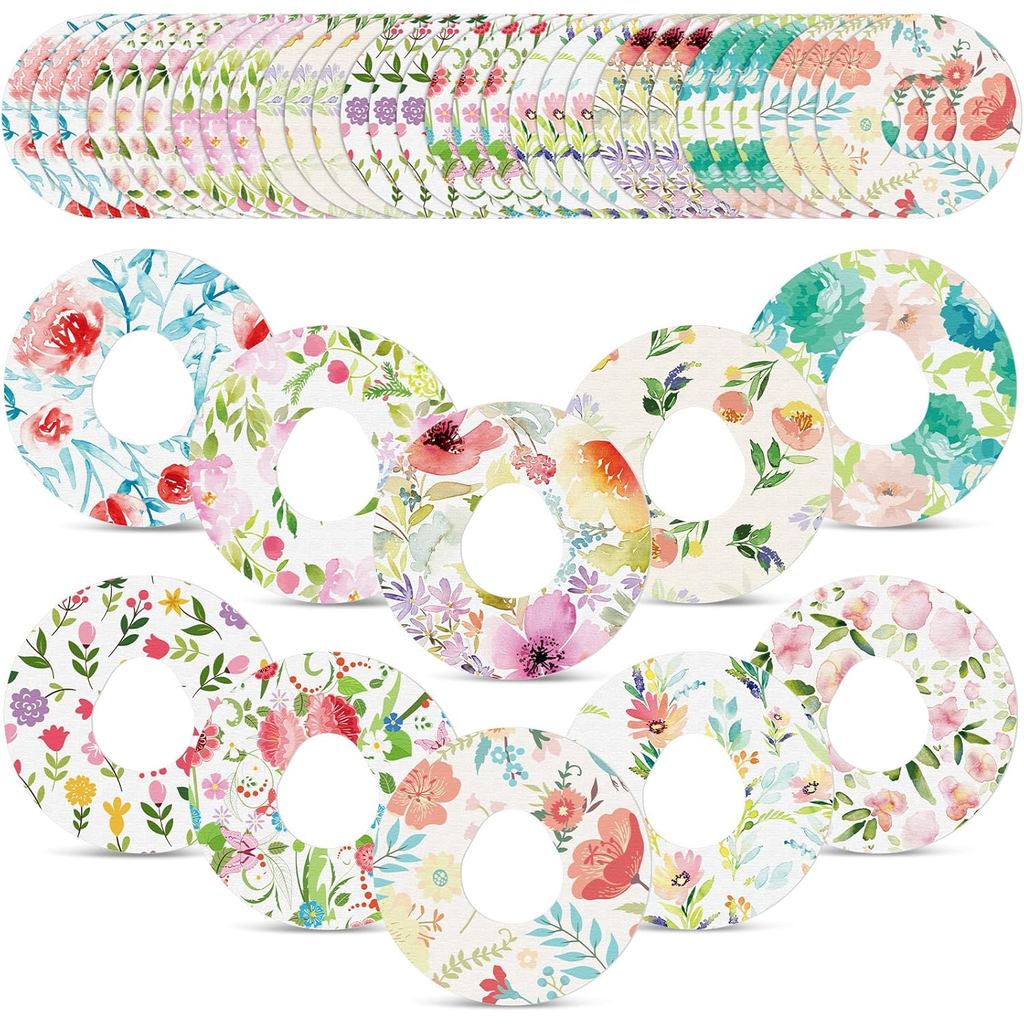 30 Pcs 10 Styles Adhesive Patches Compatible with Dexcom G6| G7| Libre 3 Sweatproof Colorful Sensor 