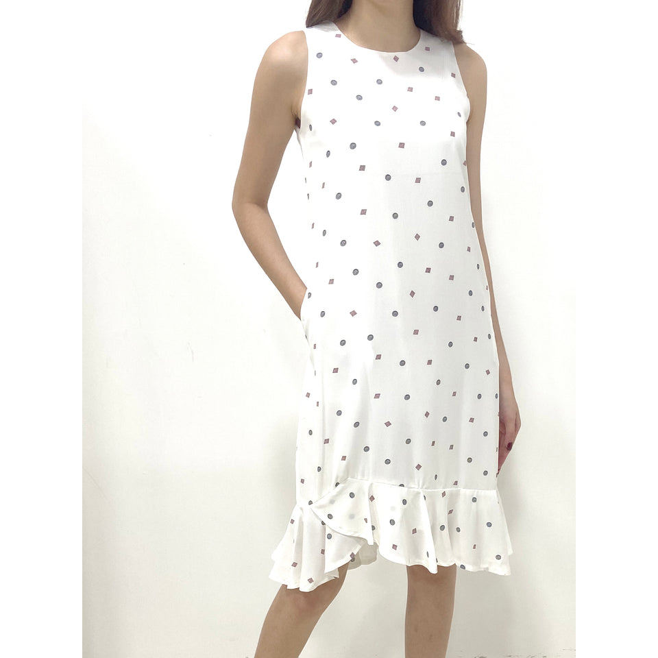 Circle Black Print Midi