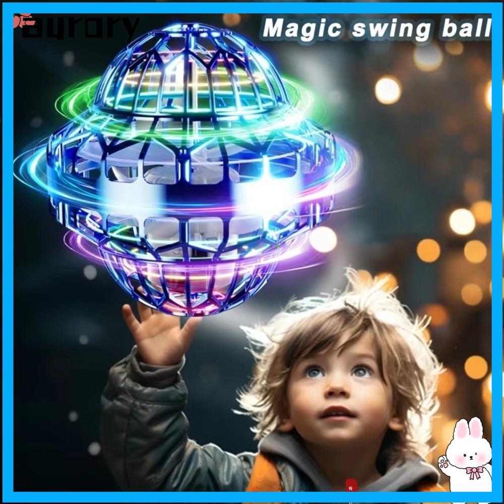 AURORY Kids Flying Ball Toy, Birthday UFO Shape Spinning Flying Ball, LED Magic Intelligent Sensor M