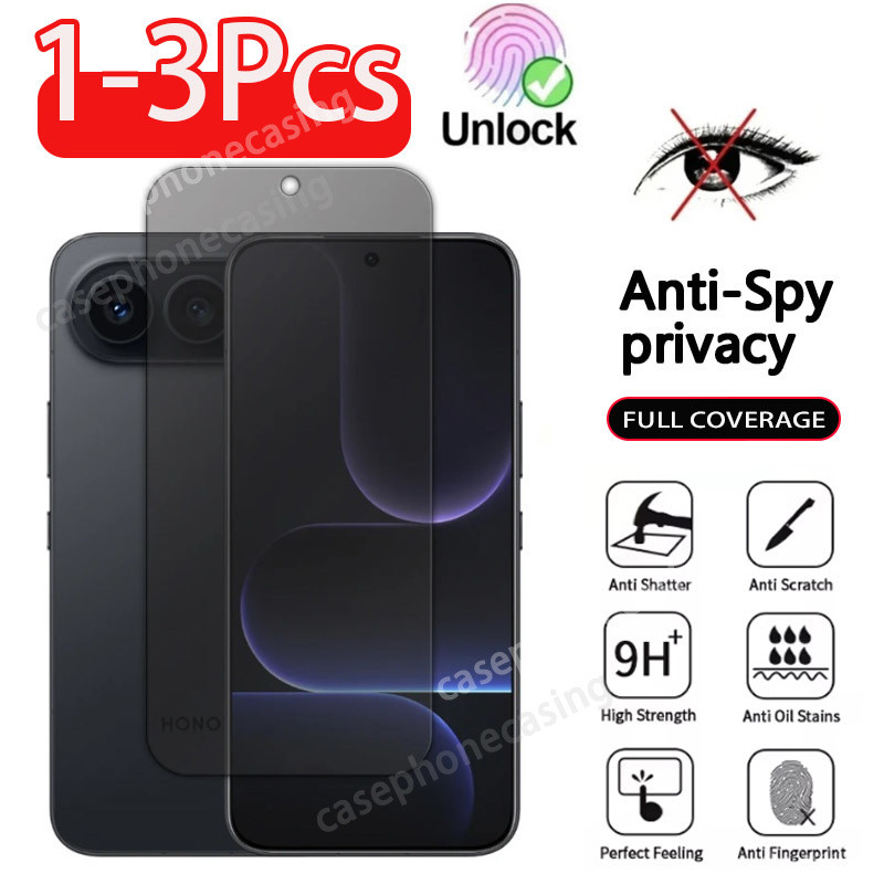 ป้องกันหน้าจอสําหรับ Honor 500 Pro Honor500Pro 5G 2025 Anti-Spy คลุมทั้งหมดกระจกนิรภัย Anti Peek ควา
