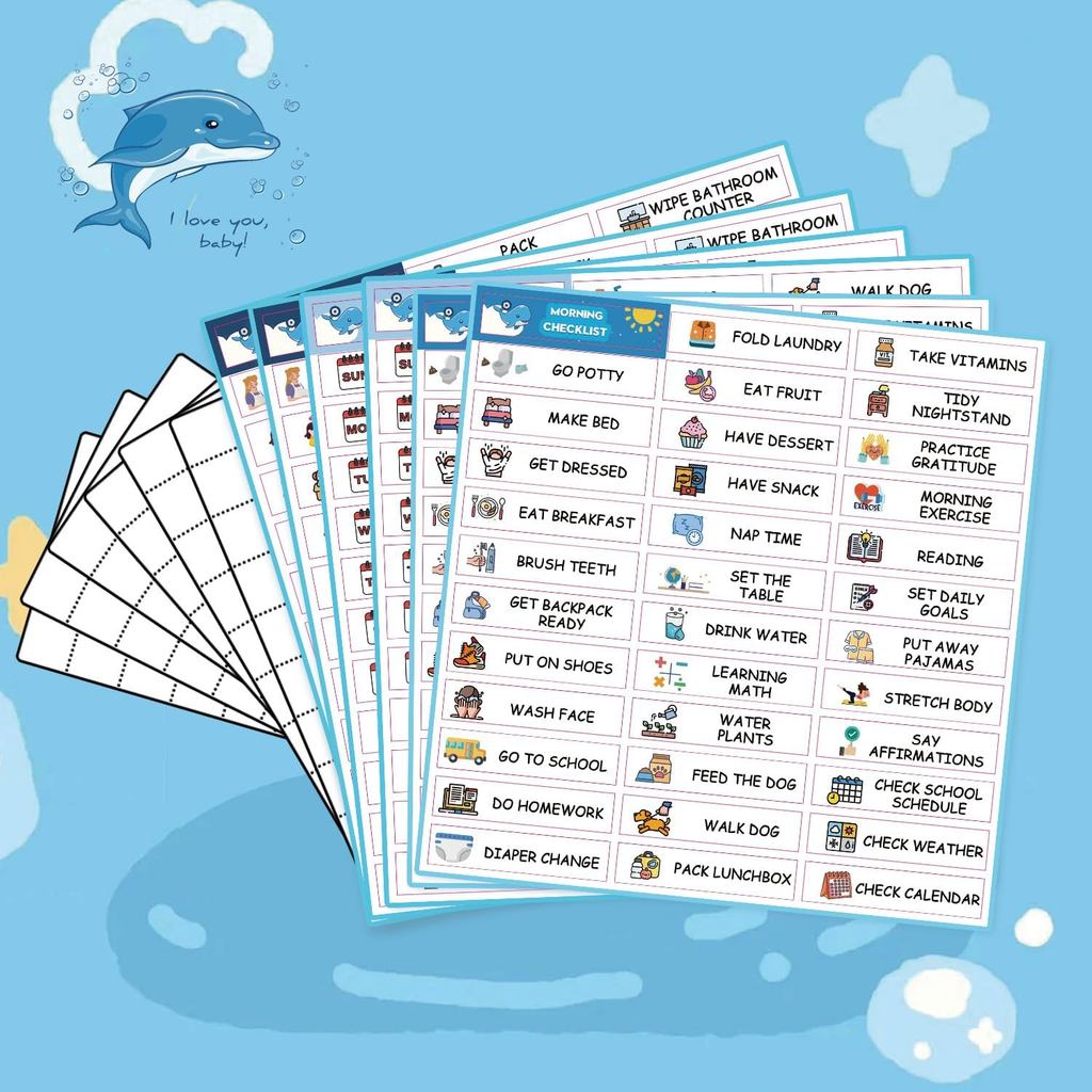 Chore สติ๊กเกอร์สําหรับเด็ก Chore Chart Routine Chart