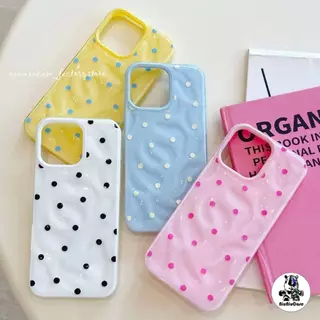 เคสไอโฟน 16 17 13 สำหรับ iPhone 17 15 11 13 16 14 12 Pro Max 15 14 16 6 6S Plus XR X XS ผ้าคลุมระบายลายจุดหวานน้อยชิ้น