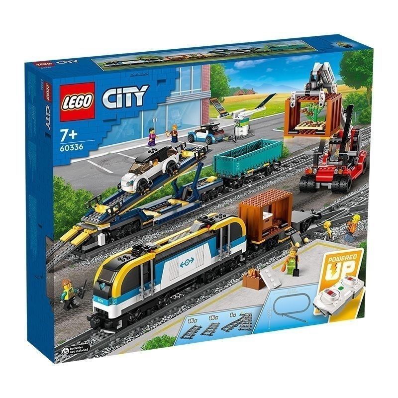 [กล่องกดไฟ] Lego Building Blocks Assembling City Series 60336 Freight Train Toy