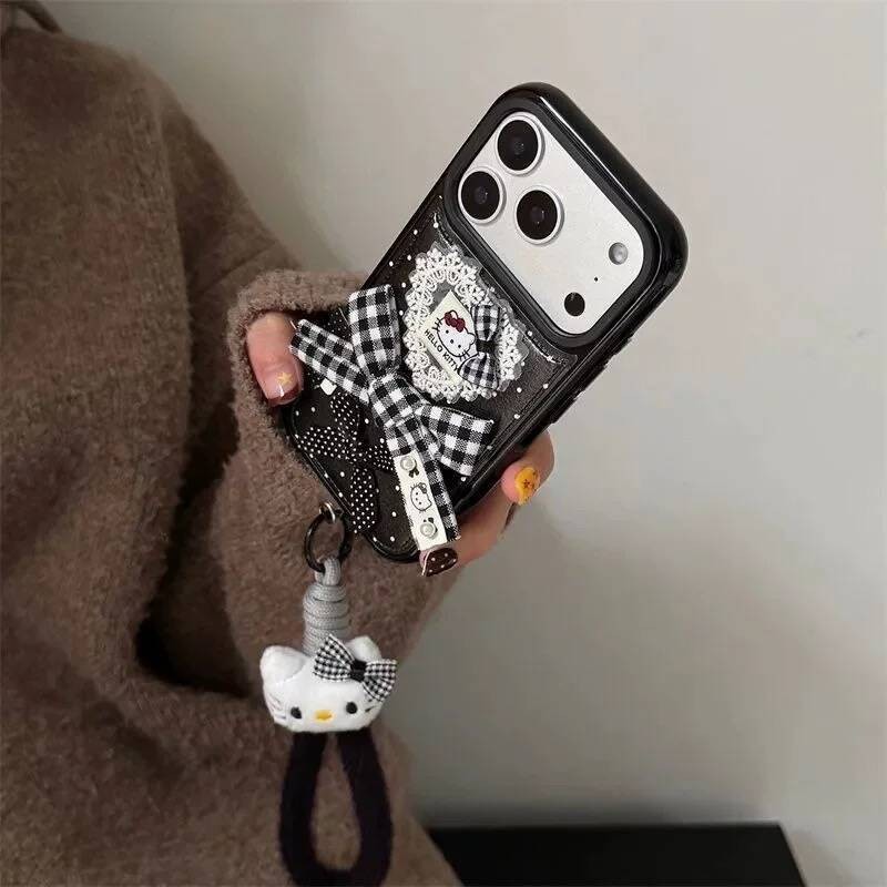 หนังเนื้อสามมิติโบว์ลูกไม้เคทีแมวแอปเปิ้ล17มือโปร/16// 15/14เคสโทรศัพท์13สาวหัวใจ12/1112.21