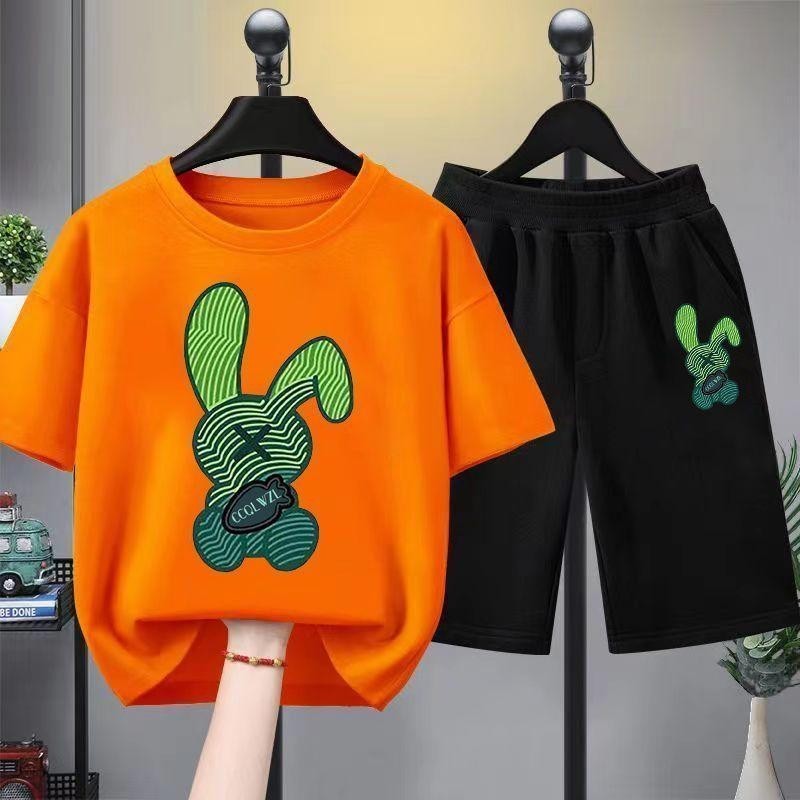 【จัดส่งไทย】2ชิ้น BOBเซ็ตชุดเด็ก เสื้อ+กางเกง ชุดสองชิ้นชุดเสื้อผ้าฤดูร้อนสำหรับเด็กผู้ชายและเด็กผู้หญิง เสื้อกล้ามคอกลม - รูปที่ 2