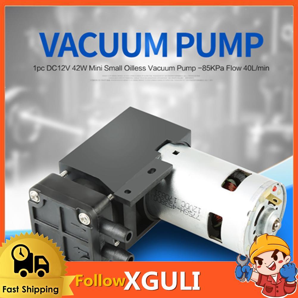 Xguli MINI DC ปั๊มสูญญากาศอากาศขนาดเล็ก Oilless คอมเพรสเซอร์ดูด 40L/Min DC12V 42W -80KPa