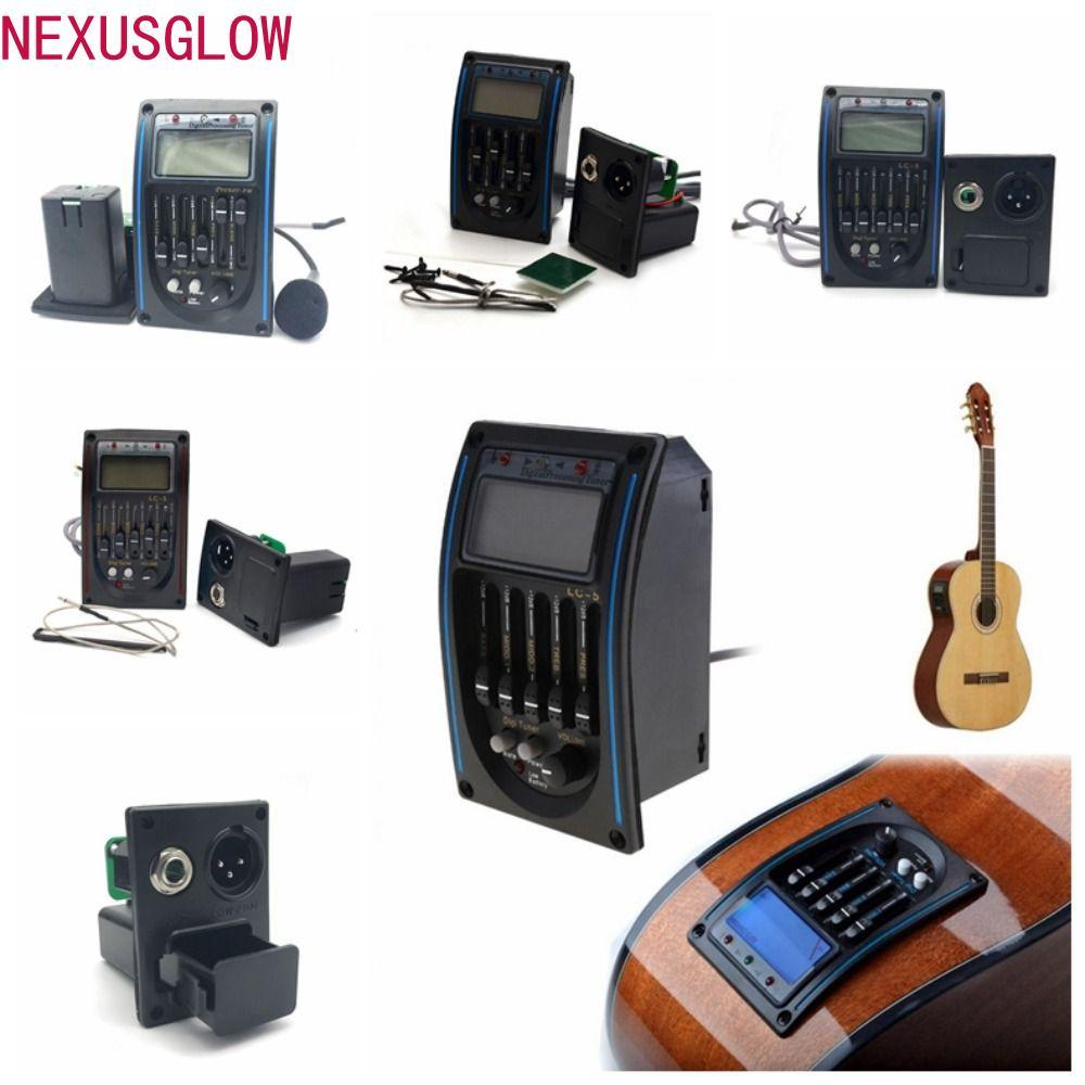 NEXUSGLOW Guitar Tuner System, EQ Equalizer LC-5/4 Band Acoustic Guitar Preamp, Preamp EQ Profession
