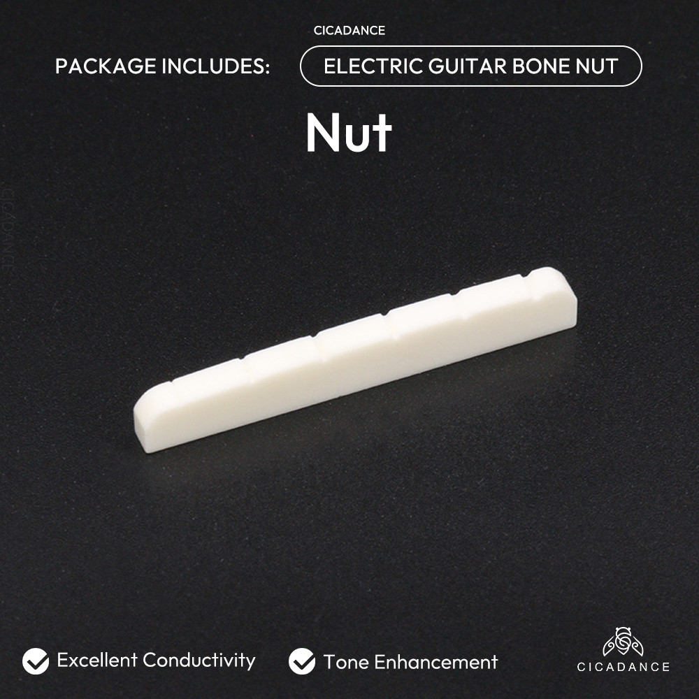 Nut Saddle นัทและแซดเดิล กระดูกวัว เพิ่มความชัดเจนเเละมิติเสียงกีตาร์ สำหรับกีตาร์ไฟฟ้า