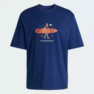 adidas ไลฟ์สไตล์ เสื้อยืดพิมพ์ลาย DOODLE STAND-UP PADDLE ผู้ชาย สีน้ำเงิน KB4902
