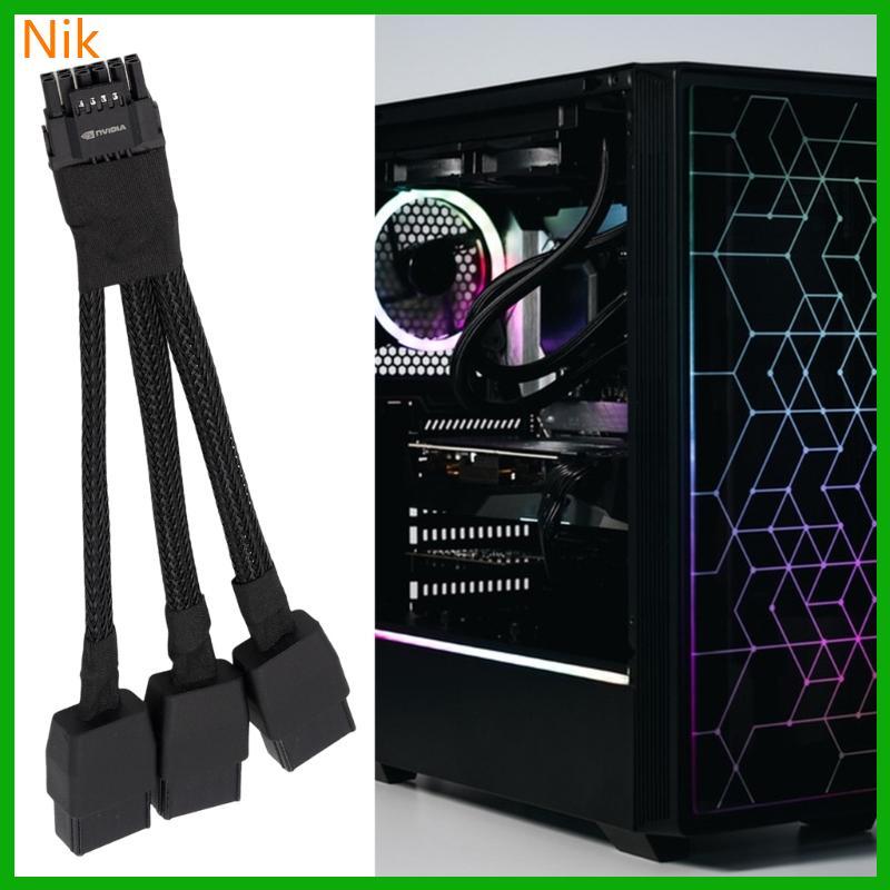 บ.ลค.ศ. 16AWG 3x 8Pin To 16Pin Graphics Card Power Cable Featuring Heat Resistance Cord he