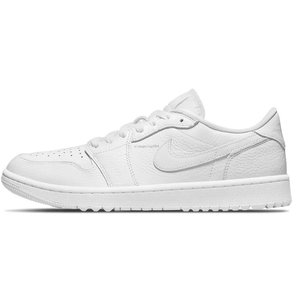 AIR Jordan 1 Golf Triple White All Low-Top Casual รองเท้าสเก็ตบอร์ด DD9315-101 4N6C