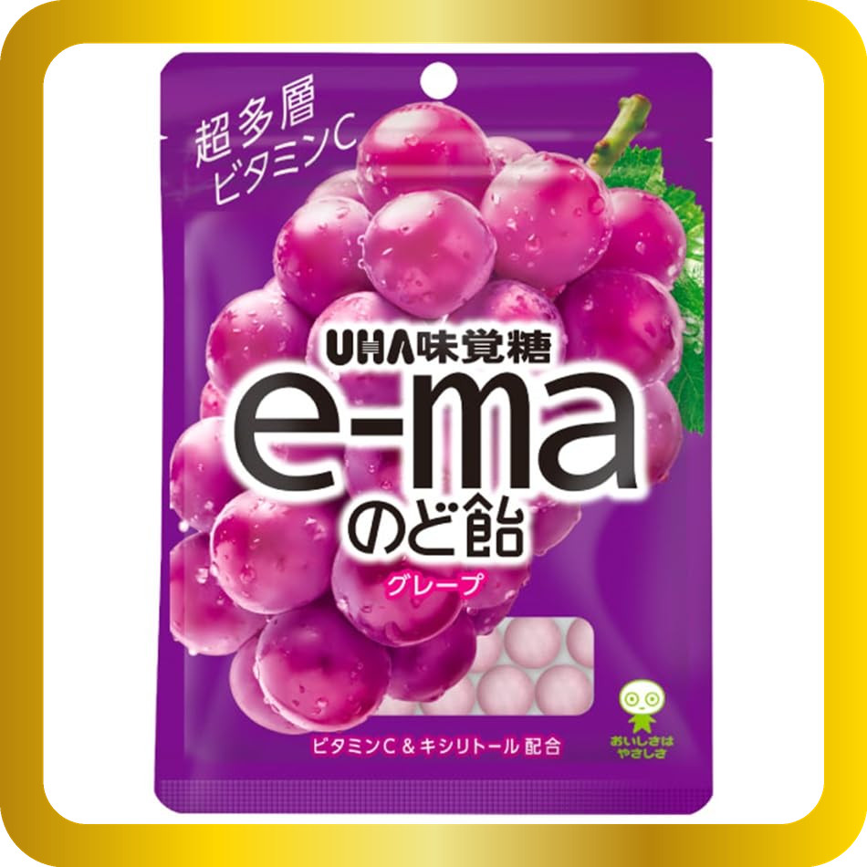 UHA e-ma ลูกอมสำหรับคอรสส้ม รสองเสียชัย 50 กรัม x 12 ชิ้น