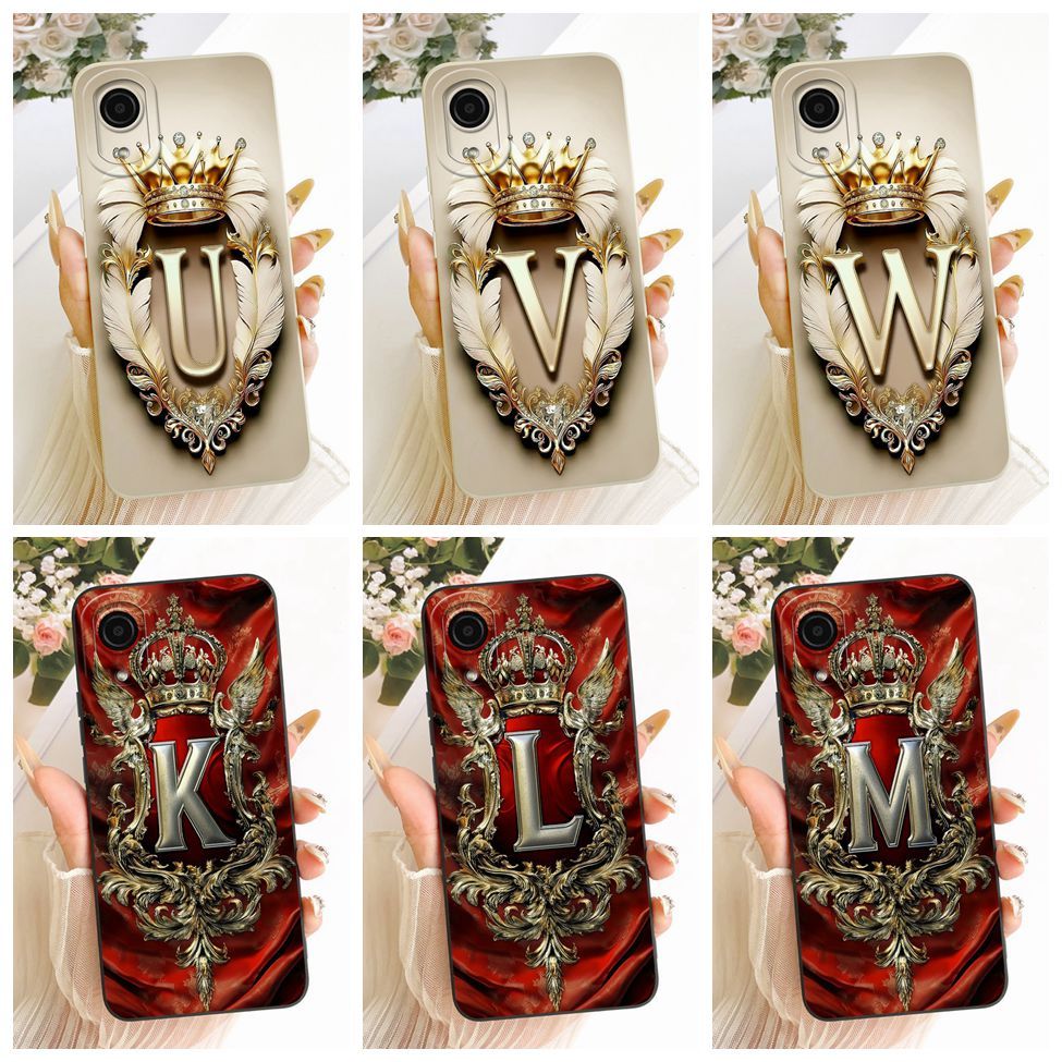 สําหรับ Samsung A03 Core กรณีหรูหรา AZ ตัวอักษร 2D ทาสีซิลิโคนสําหรับ Samsung Galaxy A03 Core SM-A03