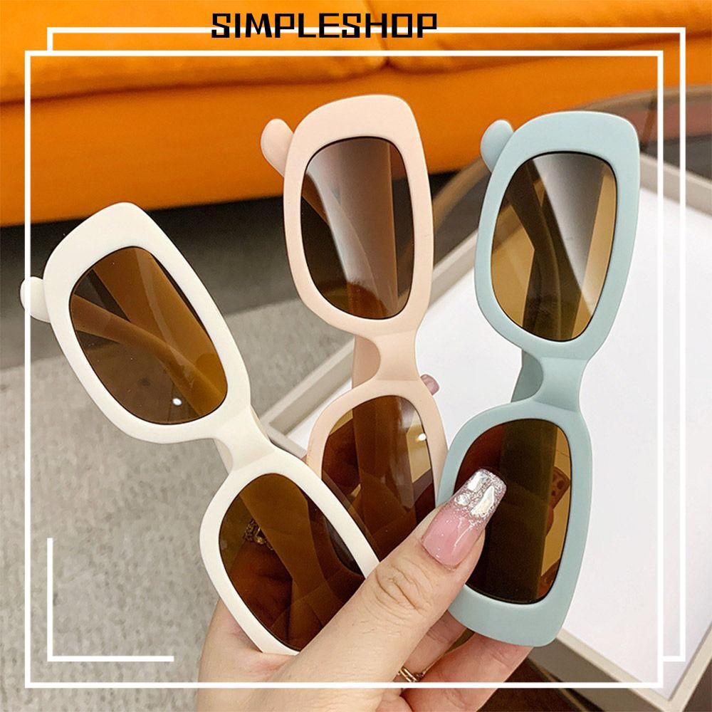 SIMPLESHOP Kids Oval Frame Sun Glasses, Outdoor Sun Protection Childrens Square Glasses, Vintage Sum