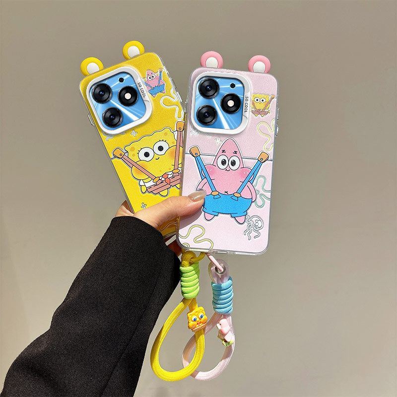 เคส Tecno Spark 10 Pro 4G เคสหูน่ารักเคสชุบเงินการ์ตูนเคสโทรศัพท์แบบแข็ง BB-CYED