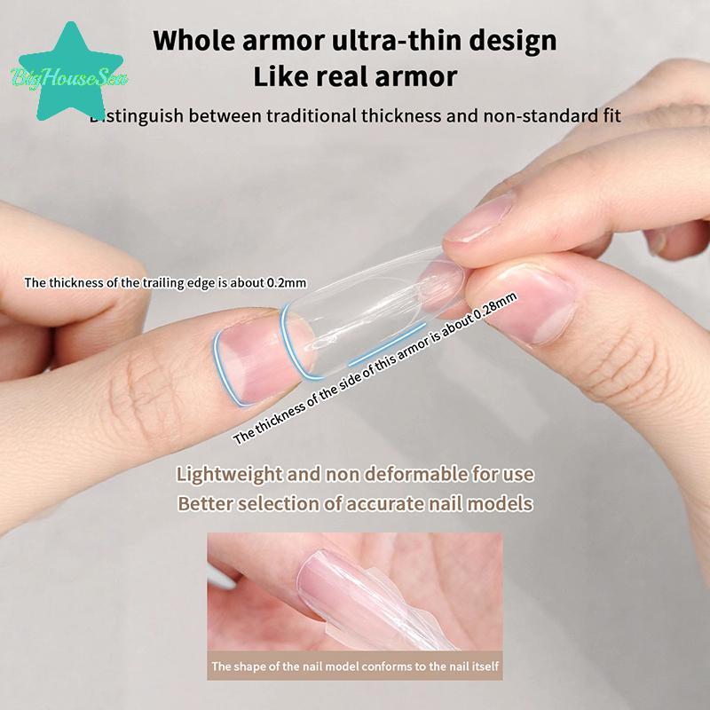 [Sea-t] 180 ชิ้น/กล่องแซนวิช Dual Nail Forms 15 ขนาด Extensions-Dual Forms Coffin Almond Nail Forms 