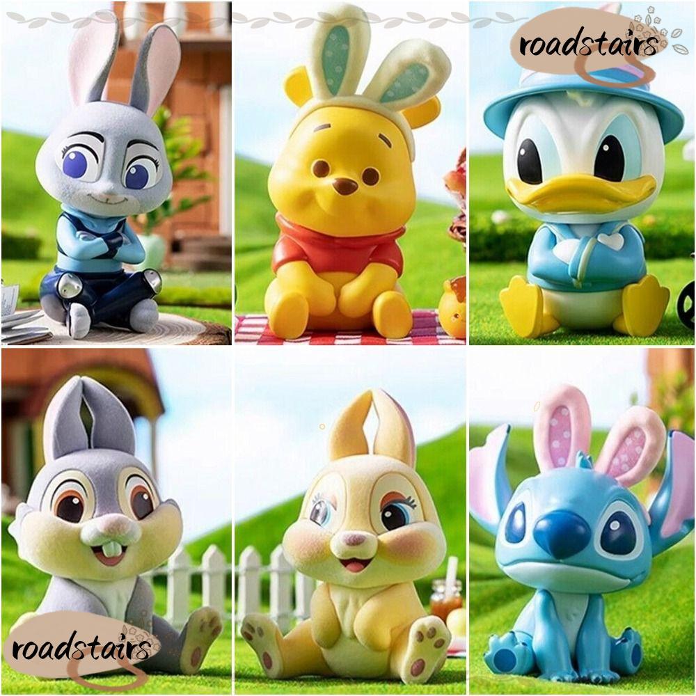 ROADSTAIRS 6 ชิ้น Disney Box, Stitch Donald Duck Where Is The Rabbit Series อะนิเมะรูป, ประณีต PVC ร