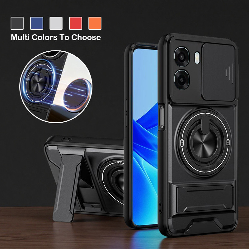 เคสกันกระแทกสําหรับ OPPO A6x A6t Pro A6 4G 5G 2025 เคสโทรศัพท์ฝาหลังกันชนกันกระแทกขาตั้งรถวงเล็บสไลด์หน้าต่างกล้องป้องกัน Anti Drop