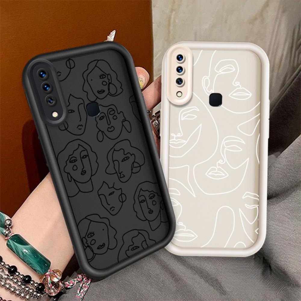 ปลอกคู่โทรศัพท์สําหรับ VIIVO Y17 Y15 Y12 Y12i Y11 2019 น่ารักการ์ตูนซิลิโคน Art กันกระแทกกรณี TPU