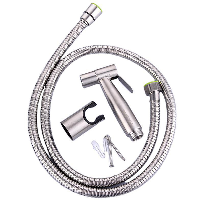 Handheld Toilet Bidet FaucetSprayerStainless Steel Bathroom Hand Bidet Sprayer Set Hose Toilet Self 